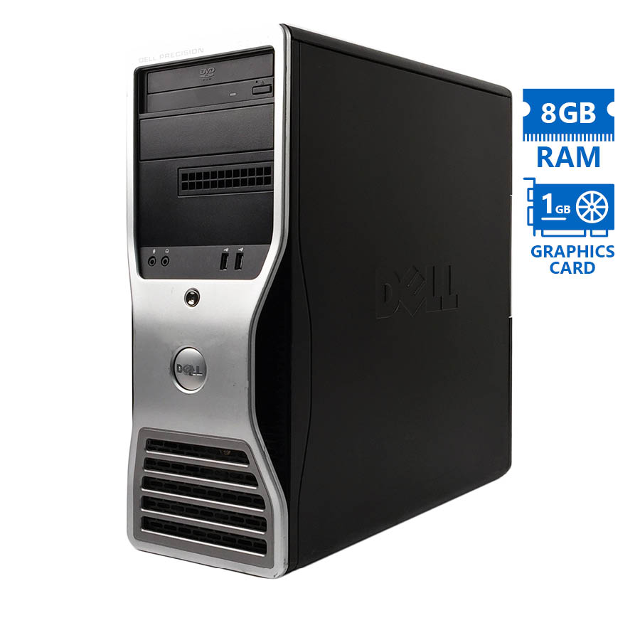 Dell Precision T5500 Tower Xeon E5540(4-Cores)/8GB DDR3/500GB/Nvidia 1GB/DVD Grade A Workstation Ref