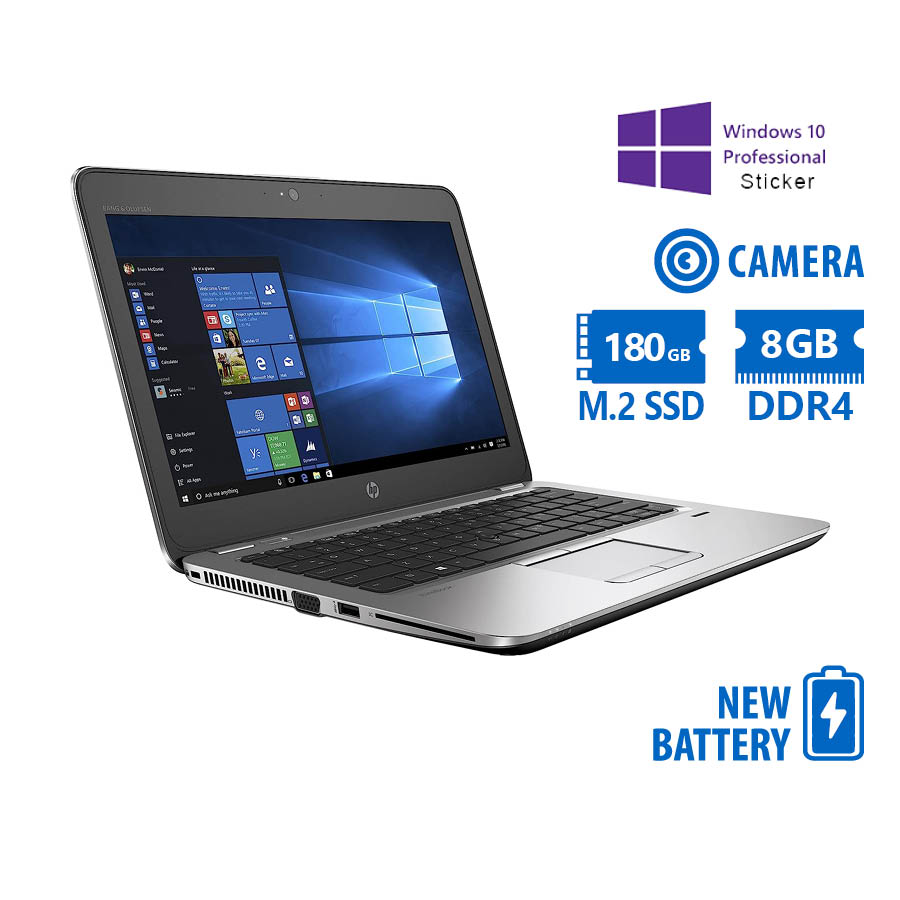 HP Elitebook 820G3 i5-6300U/12.5”/8GB DDR4/180GB M.2 SSD/No ODD/Camera/New Battery/10P Grade A Refur