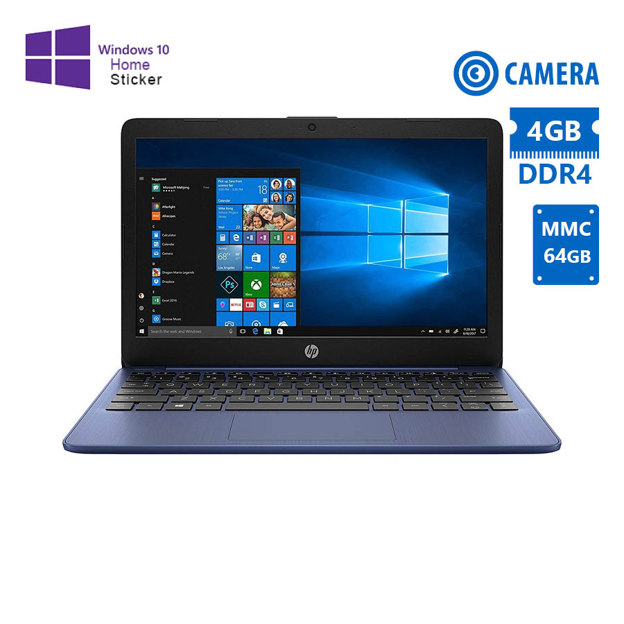 HP Steam 11-AK0XXX Celeron N4000/11.6”/4GB DDR4/64GB MMC/No ODD/Camera/10H Grade A Refurbished Lapto