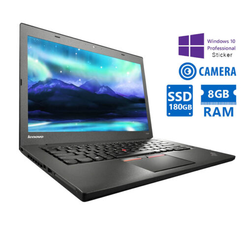 Lenovo (A-) ThinkPad T450 i5-5300U/14”/8GB DDR3/180GB SSD/No ODD/Camera/10P Grade A- Refurbished Lap