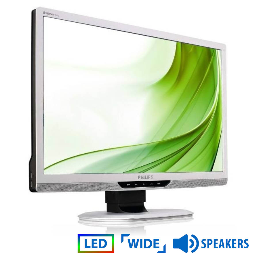 Used (A-) Monitor 220BLP LED/Philips/22"/1680x1050/Wide/Silver/Black/w/Speakers/Grade A-/D-SUB & DVI