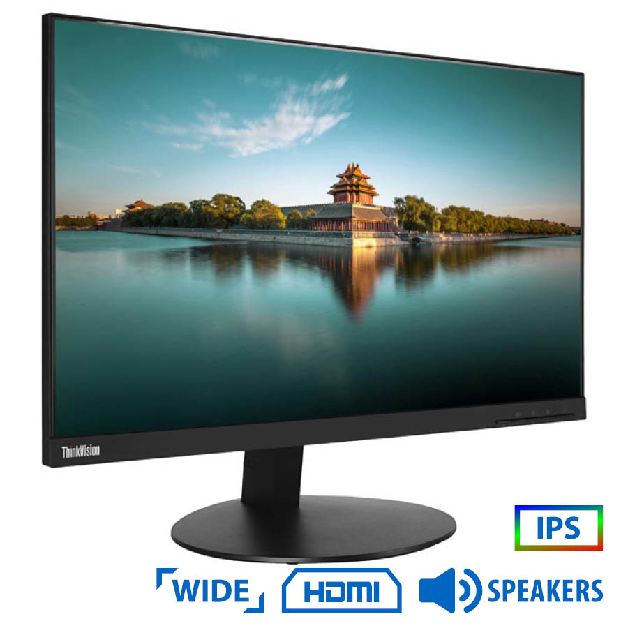 Used (A-) Monitor T24i-10 IPS LED/Lenovo /24"/1920x1080 FHD/Wide/Black/w/Speakers/Grade A-/D-SUB & D
