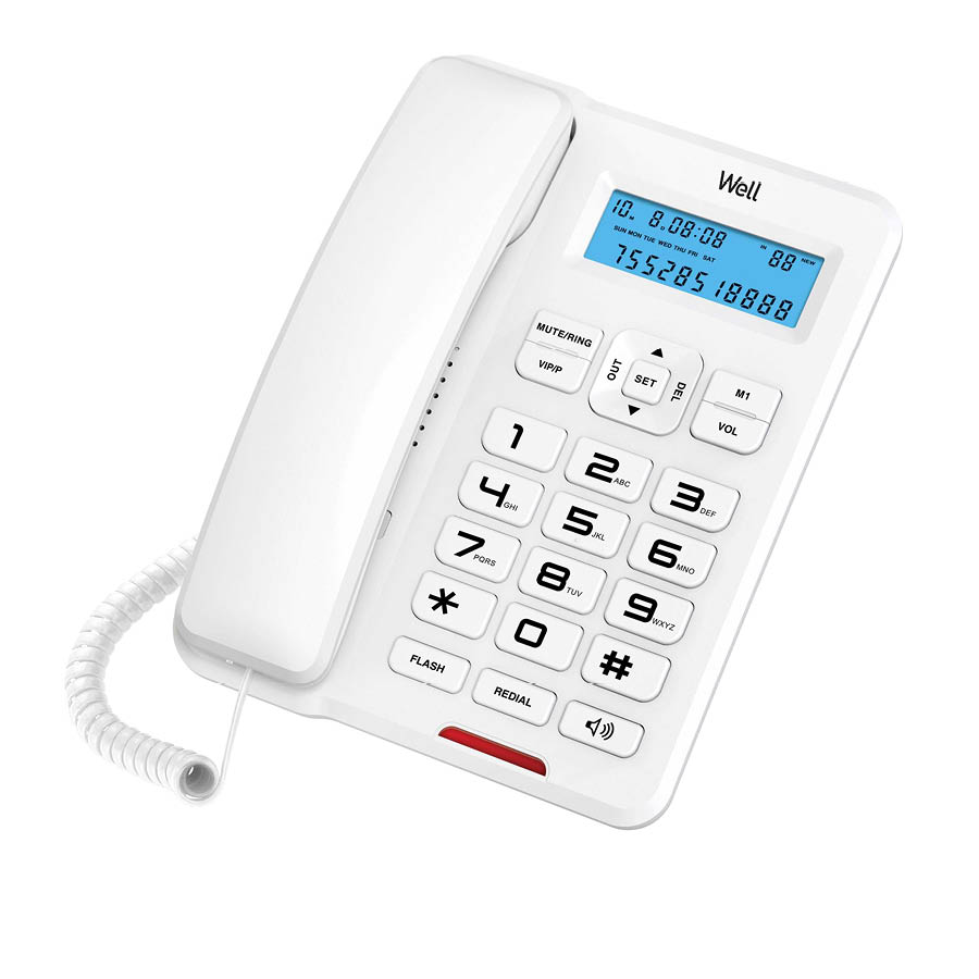 Well Ενσύρματο Τηλέφωνο CD001 Λευκό PHONE-CORD-CD001WE-WL