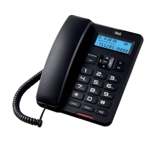 Well Ενσύρματο Τηλέφωνο CD001 Μαύρο PHONE-CORD-CD001BK-WL