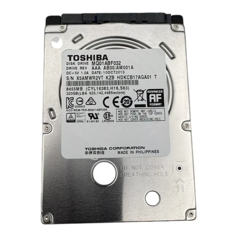 Toshiba MQ01ABF032 Slimline 320 GB 2.5 Inch 9.5mm Internal Hard Drive For Laptop