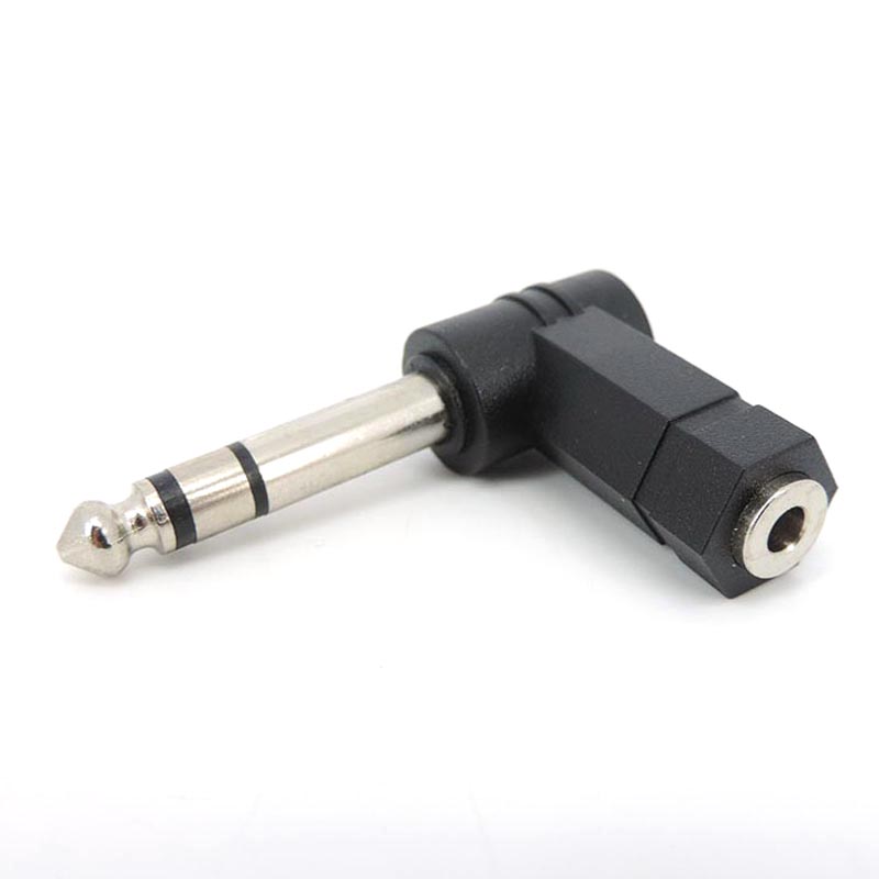 3.5mm Female Jack to 6.35mm Male Jack Right Angled L type cable converter connector Plug Headphone sound Adapter