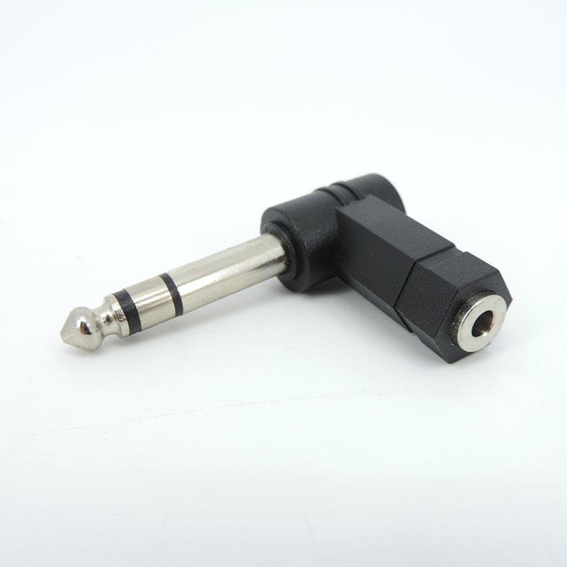 3.5mm Female Jack to 6.35mm Male Jack Right Angled L type cable converter connector Plug Headphone sound Adapter