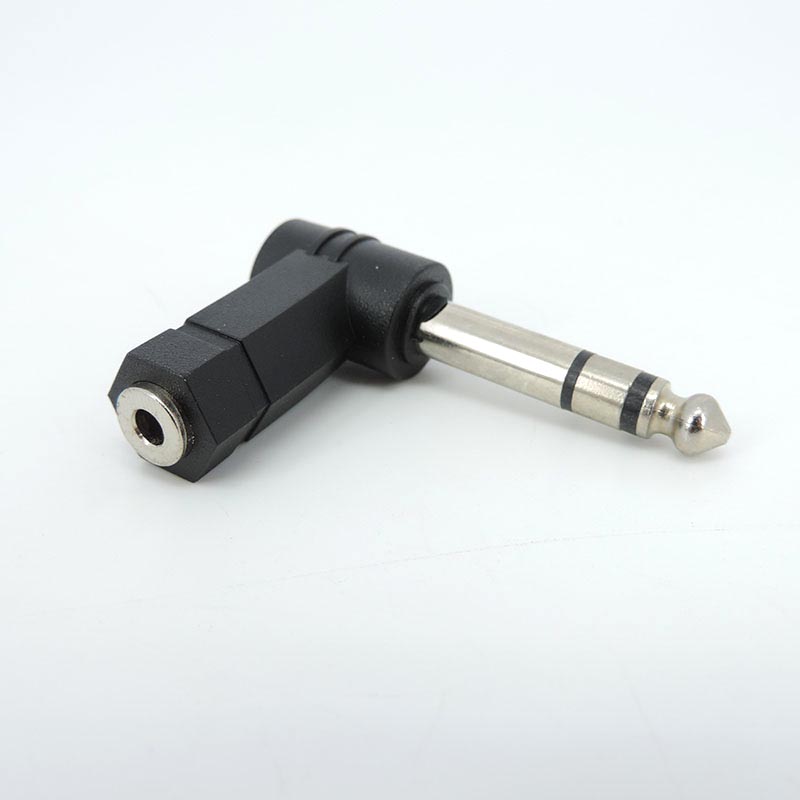 3.5mm Female Jack to 6.35mm Male Jack Right Angled L type cable converter connector Plug Headphone sound Adapter