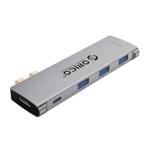 5-in-1 USB-C Hub - USB 3.0, HDMI, USB-C - 4K@30Hz - 100W PD - Gray