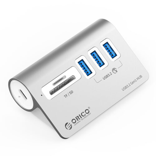 Aluminum 3-Port USB3.2 HUB with TF