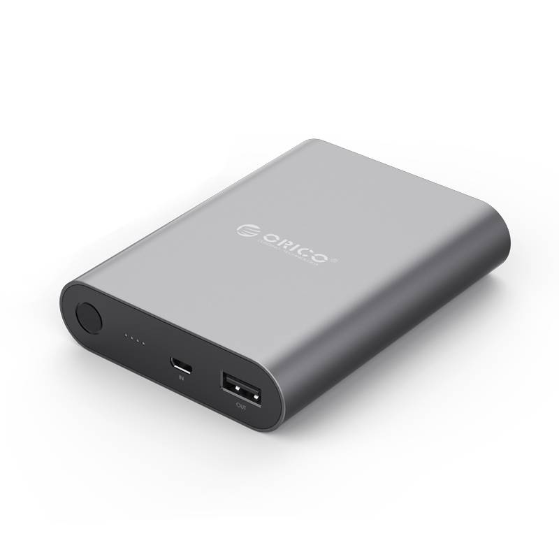 Aluminum power bank 10400mAh - Quick Charge 2.0 - Sky Gray