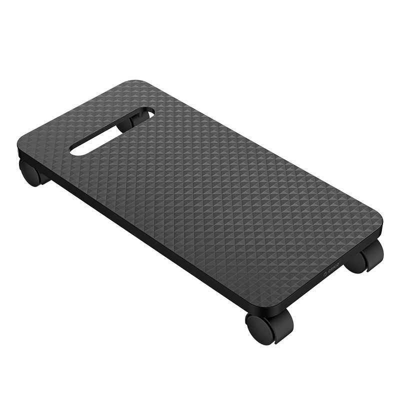 Computer floor stand trolley on wheels - black