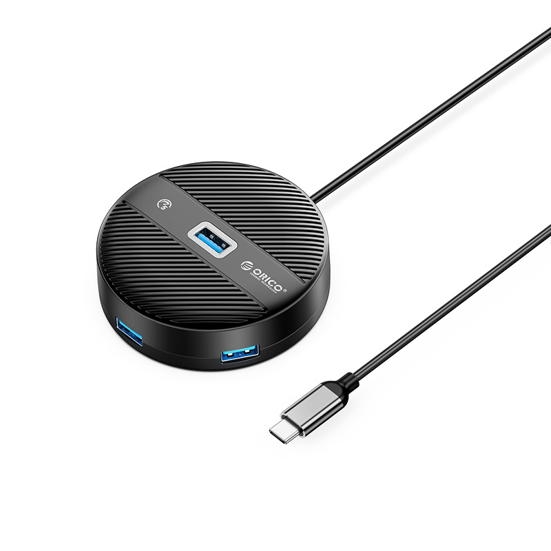 Desktop 4-Port USB Hub - USB-C to USB-A - 180cm connection cable - black