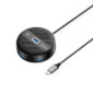 Desktop 4-Port USB Hub - USB-C to USB-A - 30cm connection cable - black