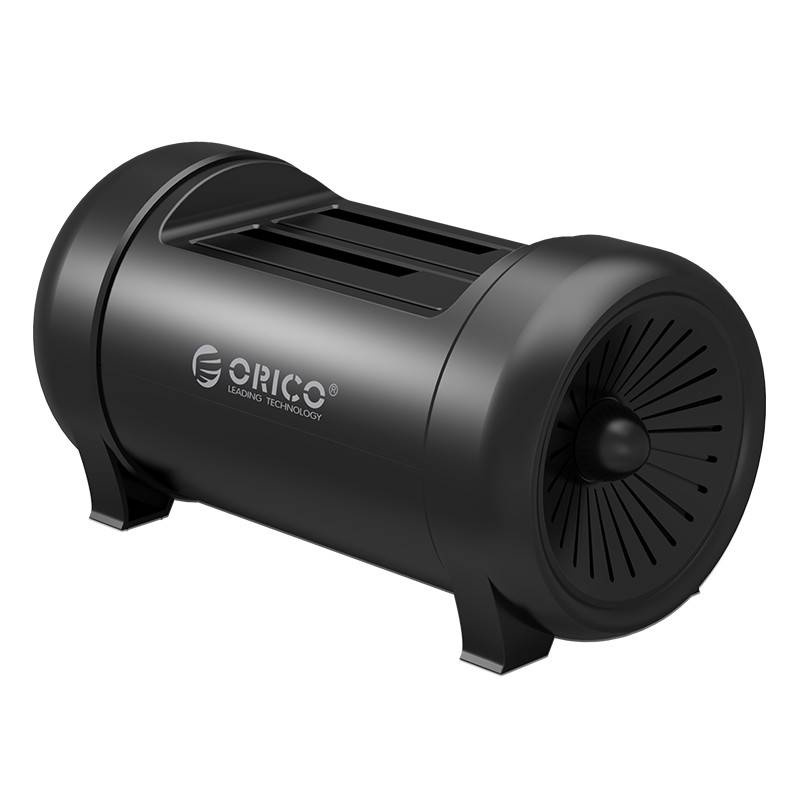 Dual-bay hard disk docking station with clone function - black
