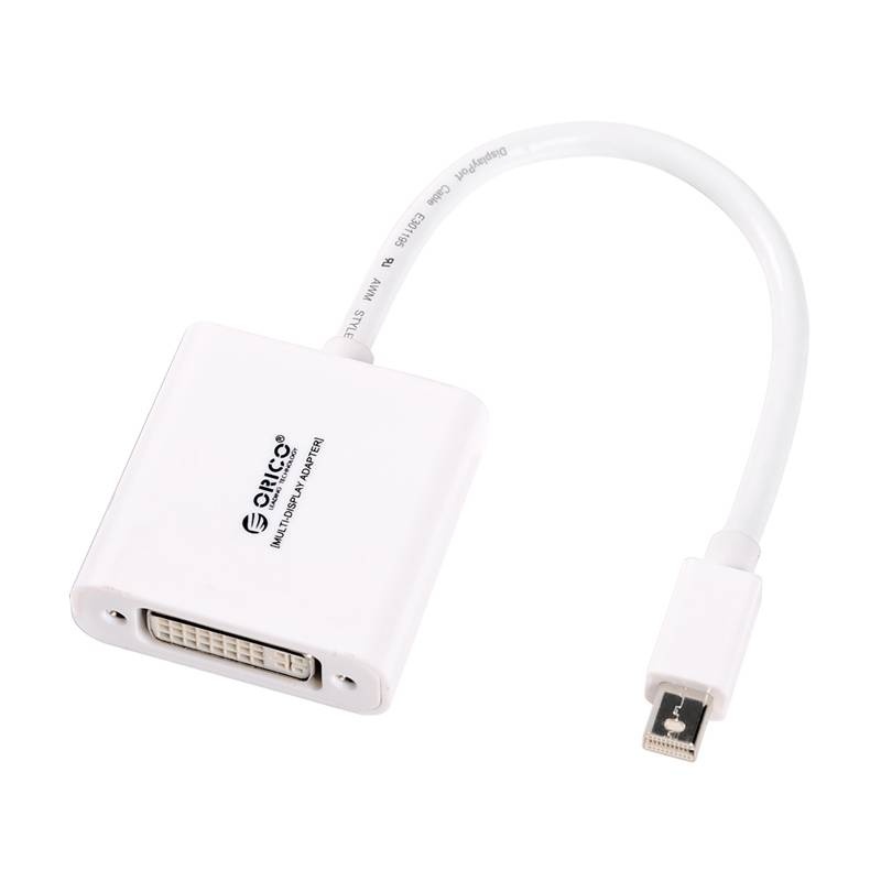 Mini Display Port to DVI Adapter - Gold-Plated - White