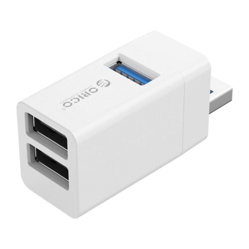 Mini USB hub with 3 USB-A ports - 5Gbps - Plug and Play - White
