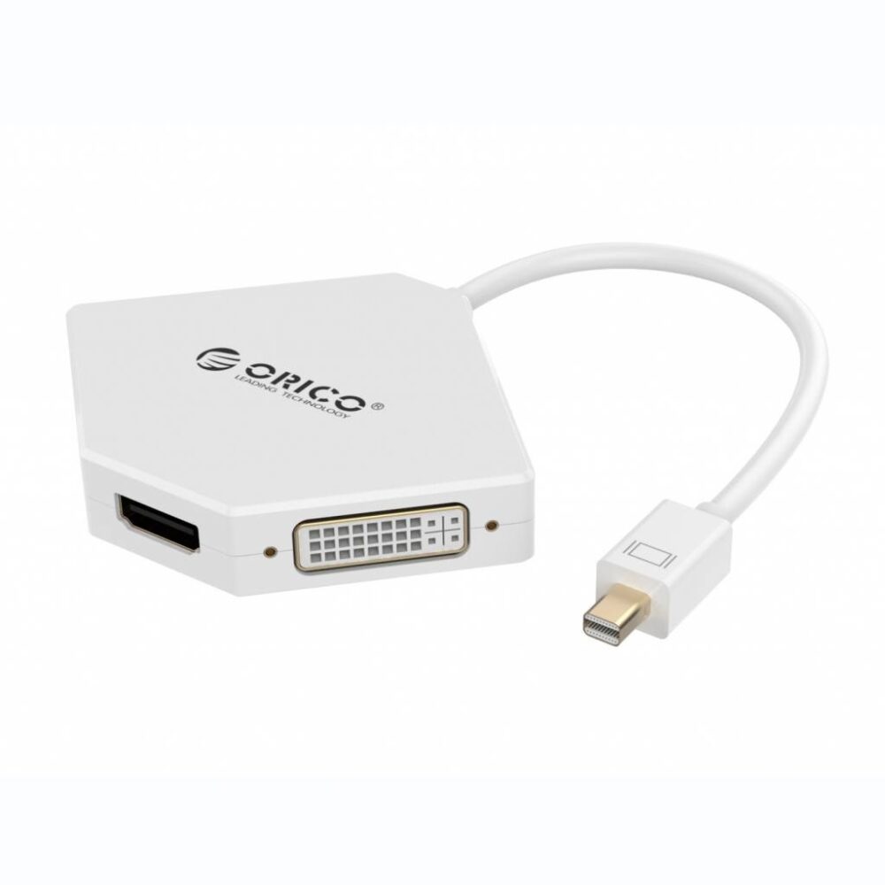 MiniDP to HDMI, DVI and VGA Adapter - Full HD - White
