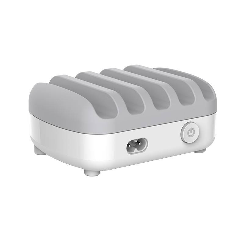 Multi charger docking station 40W 5 Port USB charging station - White
