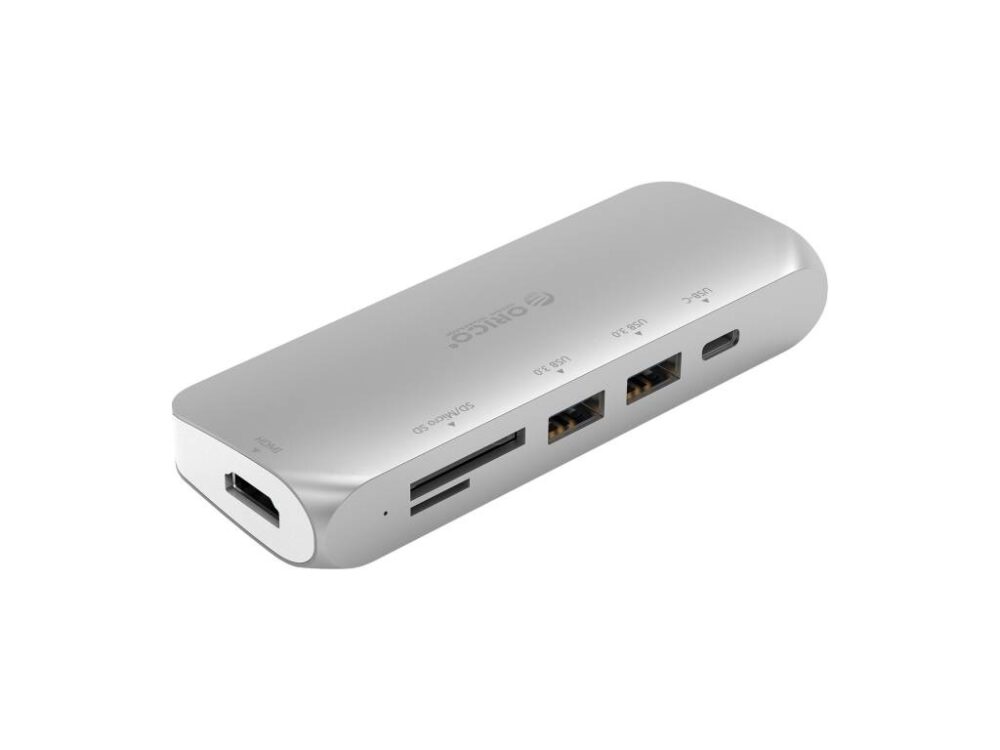 Multifunctional aluminum USB3.0 Type-C hub - silver