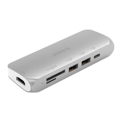 Multifunctional aluminum USB3.0 Type-C hub - silver