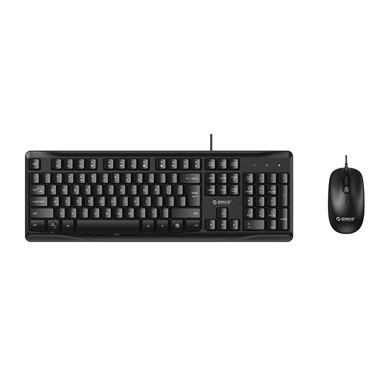 Optical mouse and keyboard - Multimedia keys - Cable 1.5m - QWERTY - black