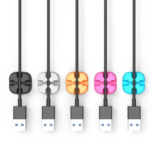 Self-adhesive cable clips - multicolor set of 5