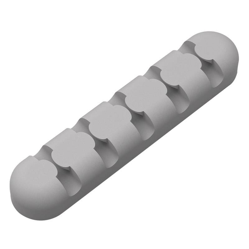 Self-adhesive cable holder - Organize up to 5 cables - Gray