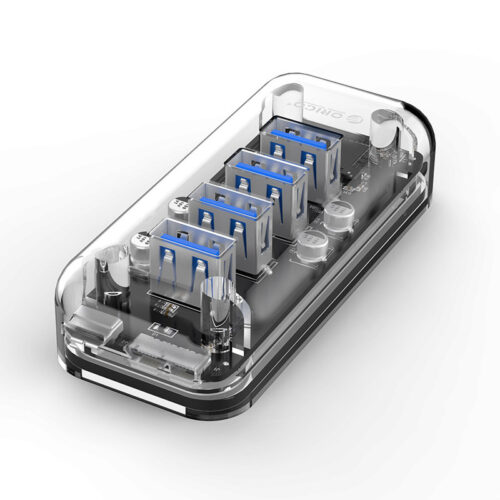 Transparent hub with 4 USB3.0 ports - 5Gbps - Special LED indicator