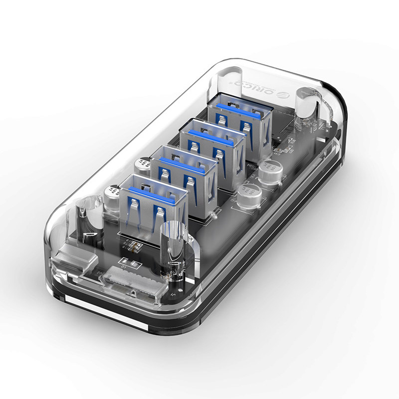 Transparent hub with 4 USB3.0 ports - 5Gbps - Special LED indicator