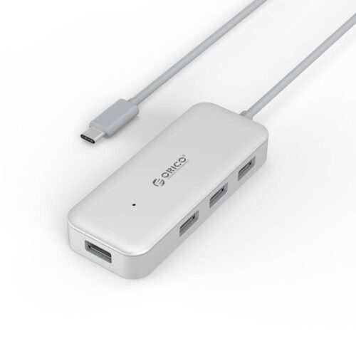 Type-C USB3.0 Hub with 4 Type-A Ports - 5Gbps - VIA chip - Silver