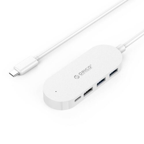 Type-C hub with 3 USB-A ports and 1x USB-C port - White