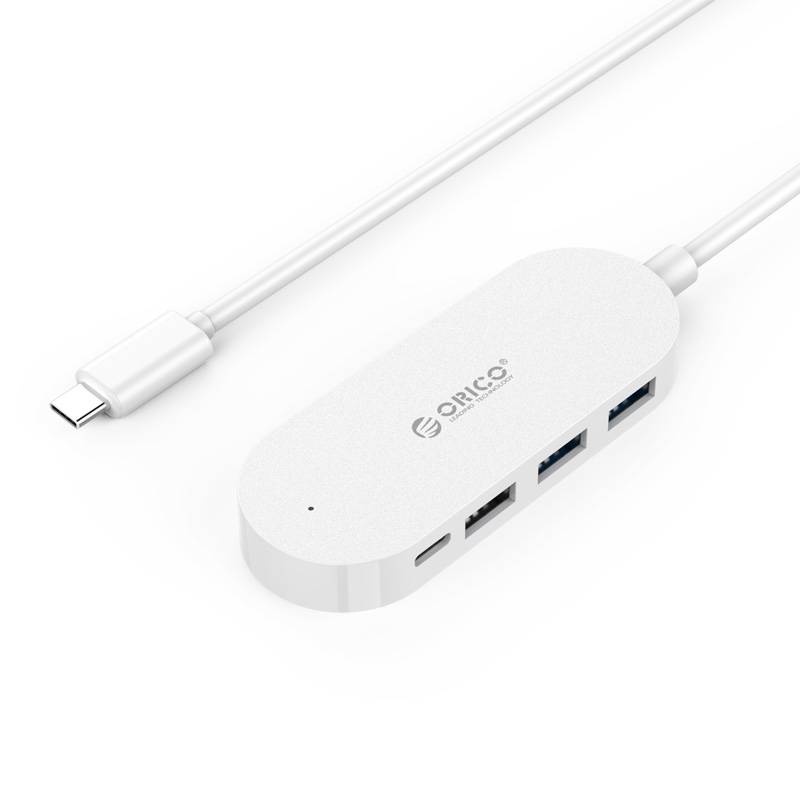 Type-C hub with 3 USB-A ports and 1x USB-C port - White