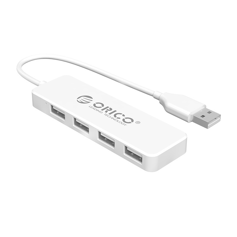 USB 2.0 Hub with 4 USB A ports - White