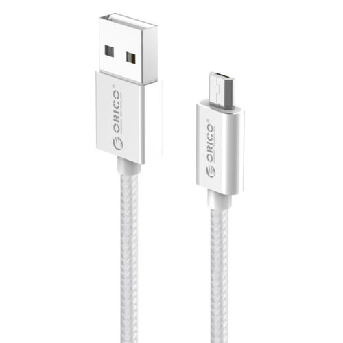 USB-A to Micro USB charging cable - 2.4A - 15 cm - Silver