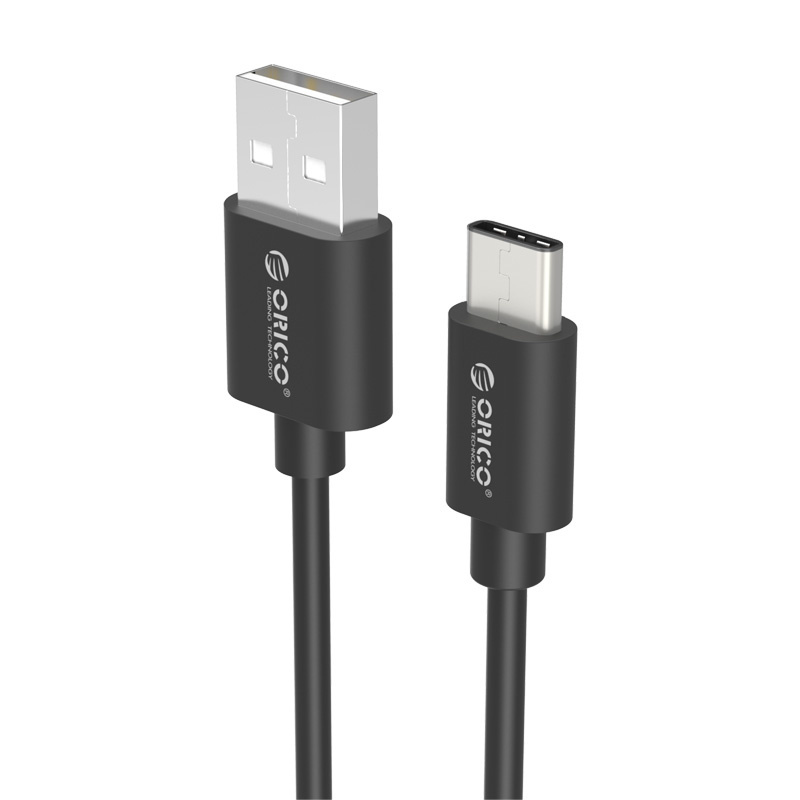USB-A to USB-C charging cable 2.4A - 15 cm - Black