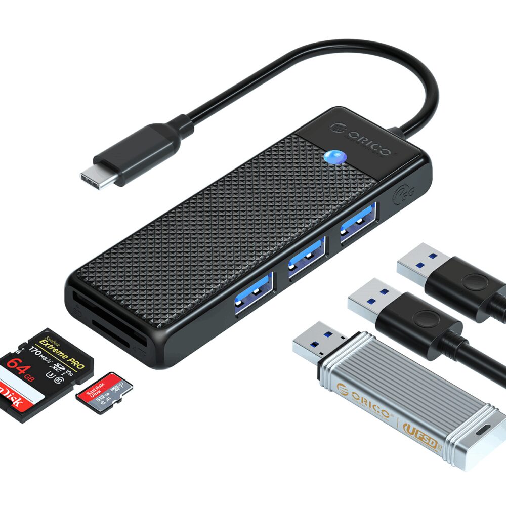 USB-C Hub with 3x USB-A and SD