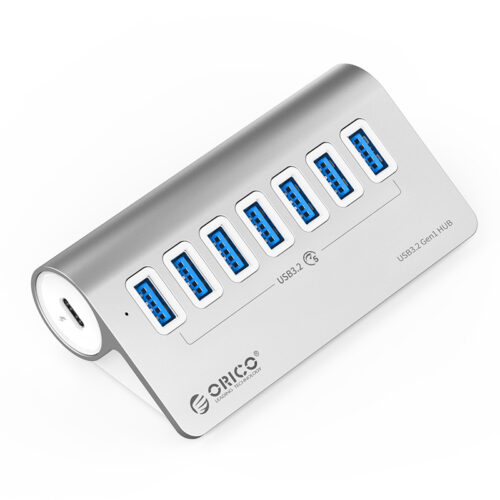 USB Design Hub aluminum with 7x USB-A (3.2 Gen2) 50cm cable
