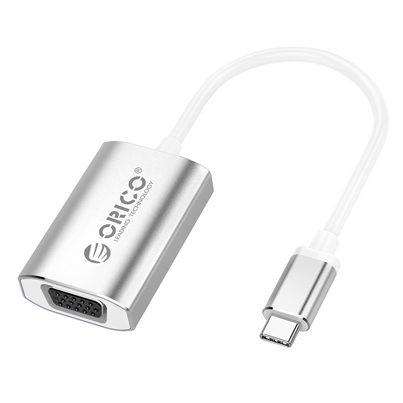 USB Type-C to VGA adapter cable - Aluminum - 15cm - Silver
