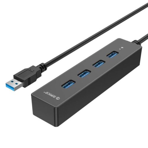 USB3.0 HUB with 4 Ports for Windows and Mac OS - Black