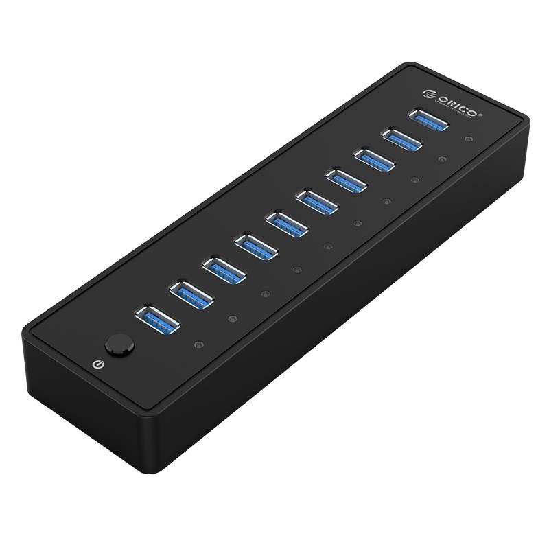 USB3.0 Hub with 10 Type-A ports - BC1.2 - Black