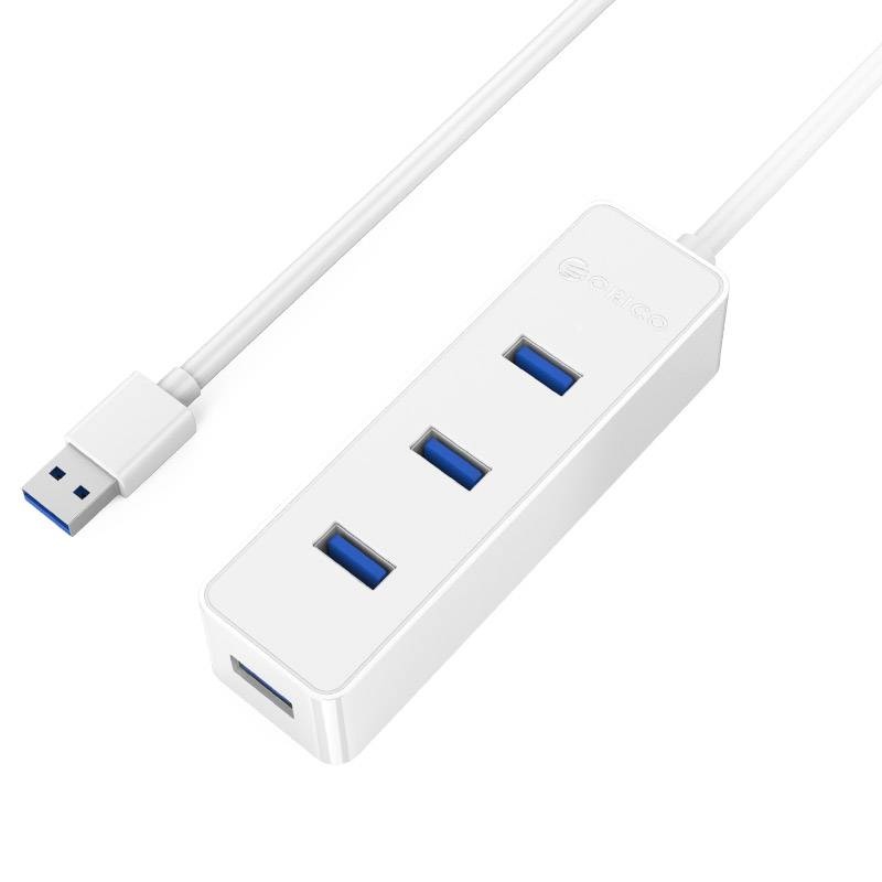 USB3.0 hub with 4 type-A ports - 5Gbps - 30CM cable - White