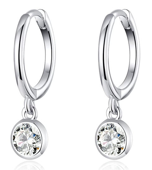 BAMOER σκουλαρίκια κρίκος SCE830 με κυβική ζιρκόνια