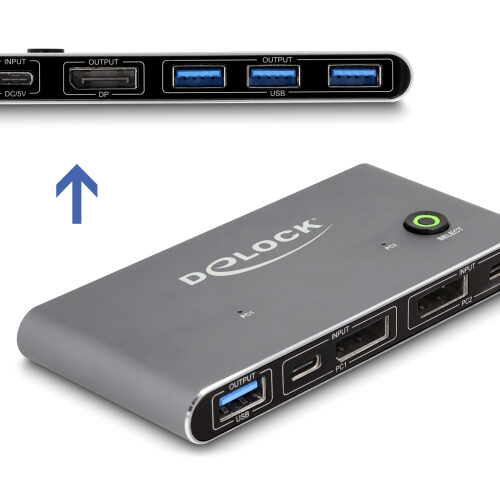 DELOCK DisplayPort KVM switch 18646 με 4x θύρες USB 5Gbps