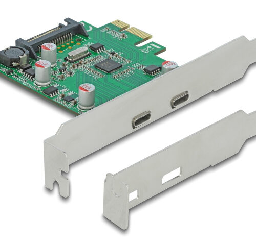 DELOCK κάρτα επέκτασης PCIe x1 σε 2x USB-C 90493