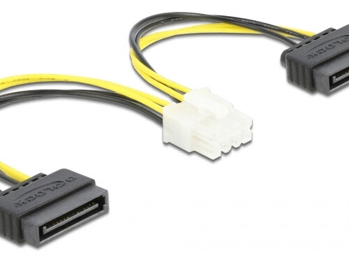 DELOCK καλώδιο EPS 8pin σε 2x SATA 15pin 83020
