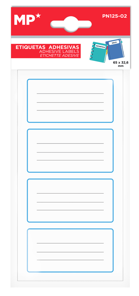 MP αυτοκόλλητες ετικέτες τετραδίων PN125-02