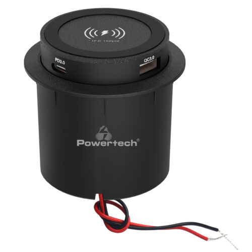POWERTECH ασύρματος φορτιστής PTL-025 με USB & USB-C θύρες