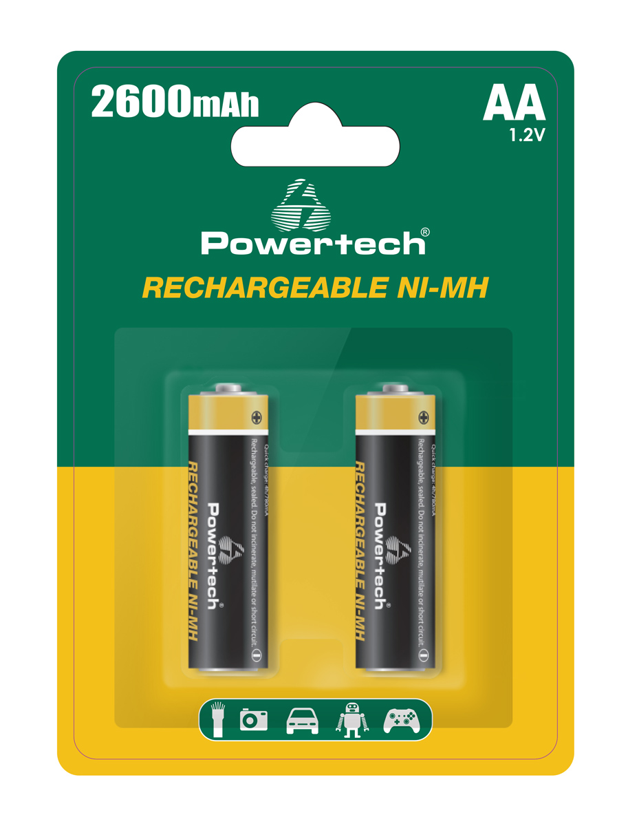 POWERTECH επαναφορτιζόμενες μπαταρίες NI-MH PT-1404