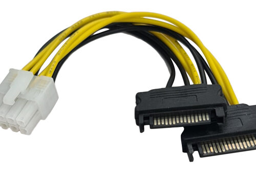 POWERTECH καλώδιο EPS 8pin σε 2x SATA 15pin CAB-W039